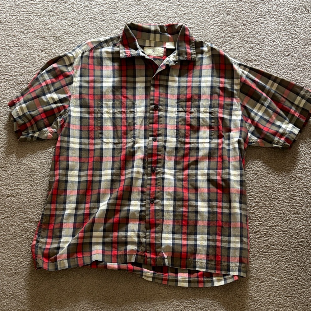 American Eagle Outfitters Red and Black Plaid Shirt